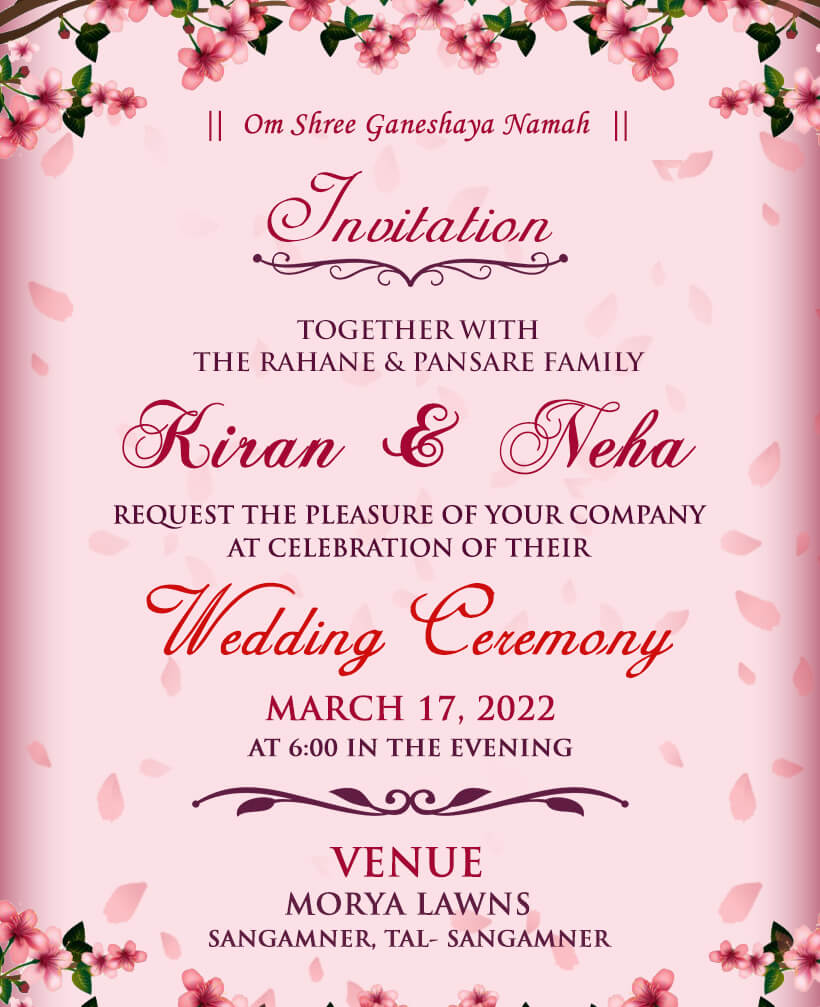online marriage invitation card |  free birthday invitation cards for whatsapp